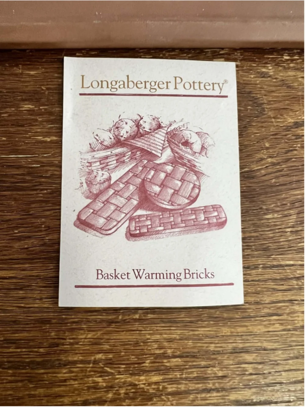 Longaberger Pottery Bread Basket Brick Warming Brick Original Insert USA Made